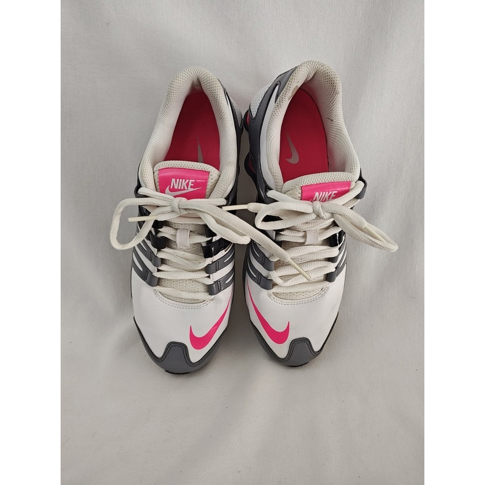 Nike Shox 639657-104 Hot Pink Running Women's 8.5 Shoes White Black 2015 - Picture 7 of 13